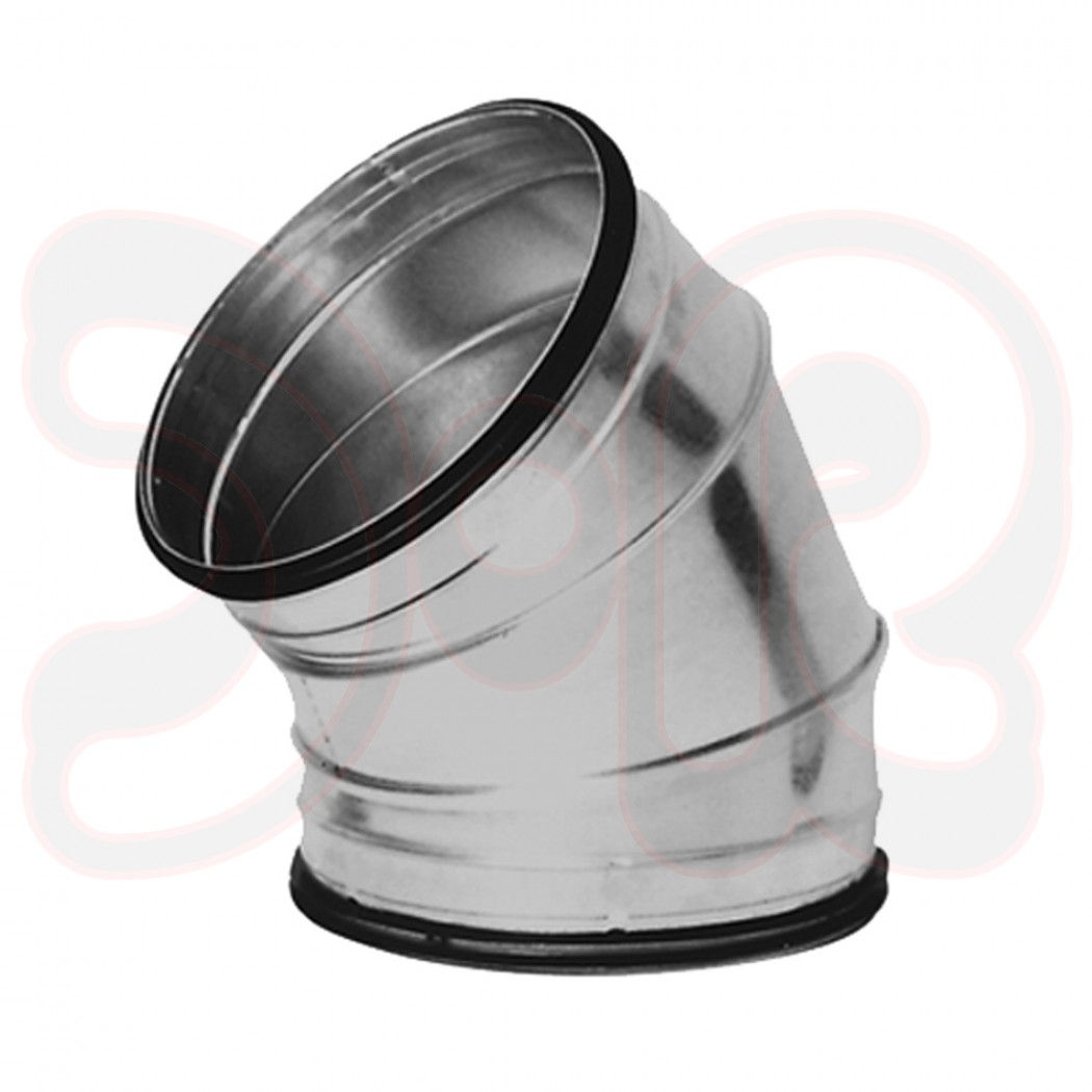 Bogen 45° aus 4 Segmenten bei 90° Ø 450mm