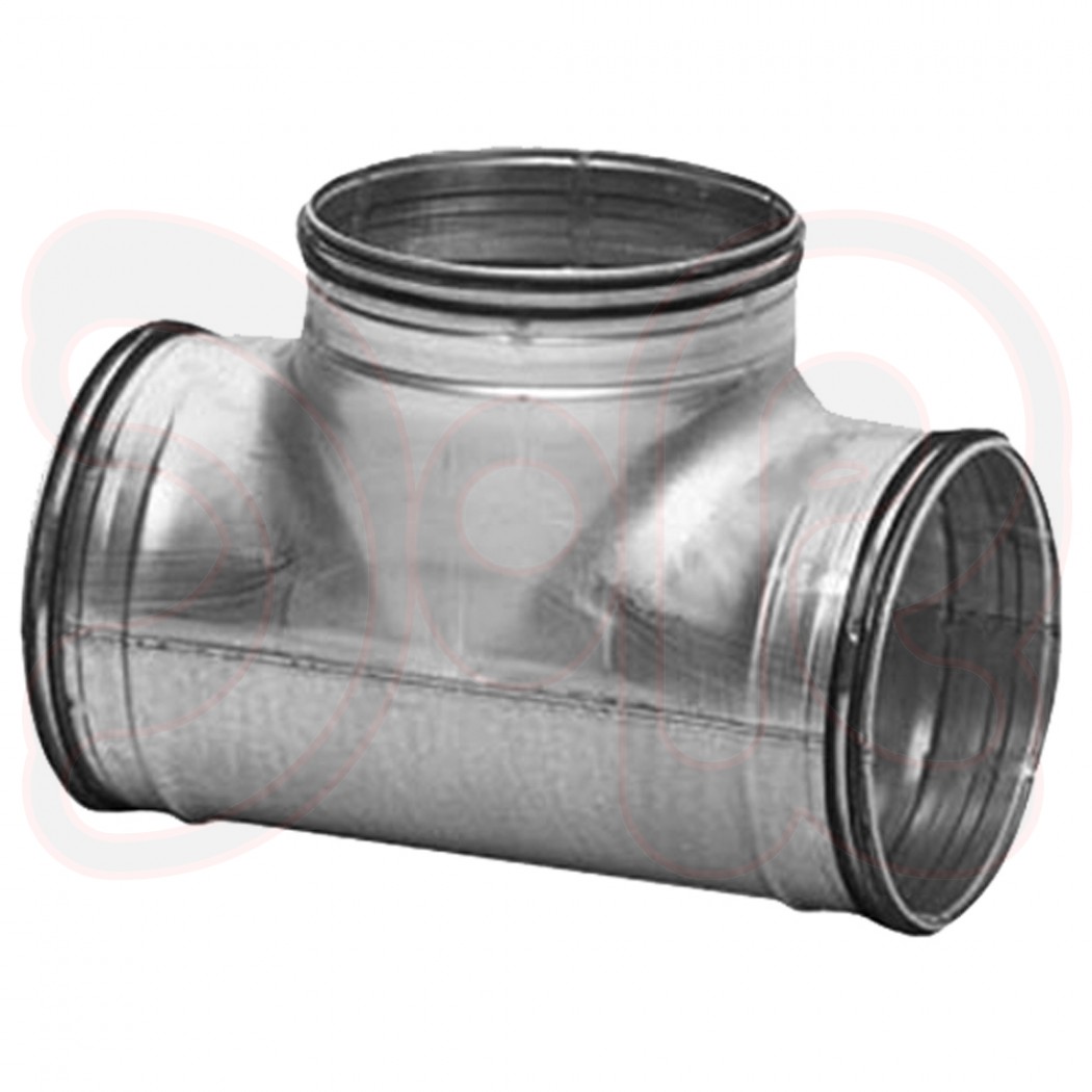 T-Stück 90° mit doppelter Gummilippendichtung d1 Ø 180mm, d3 Ø 200mm